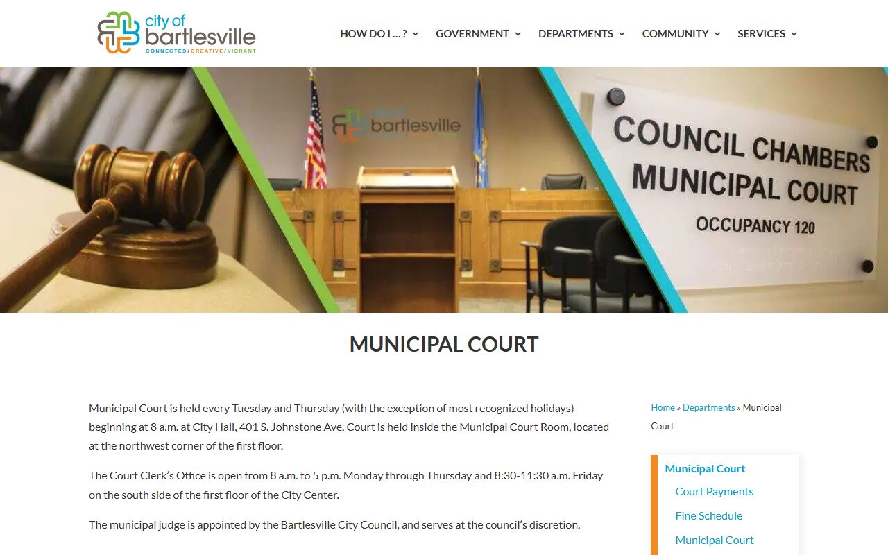 Bartlesville municipal court records page