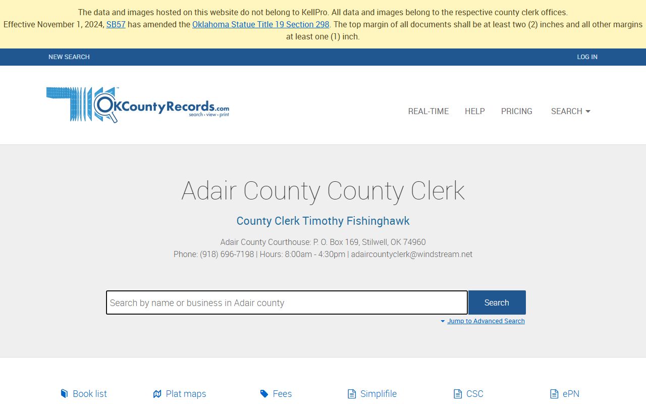 Adair County death records search portal