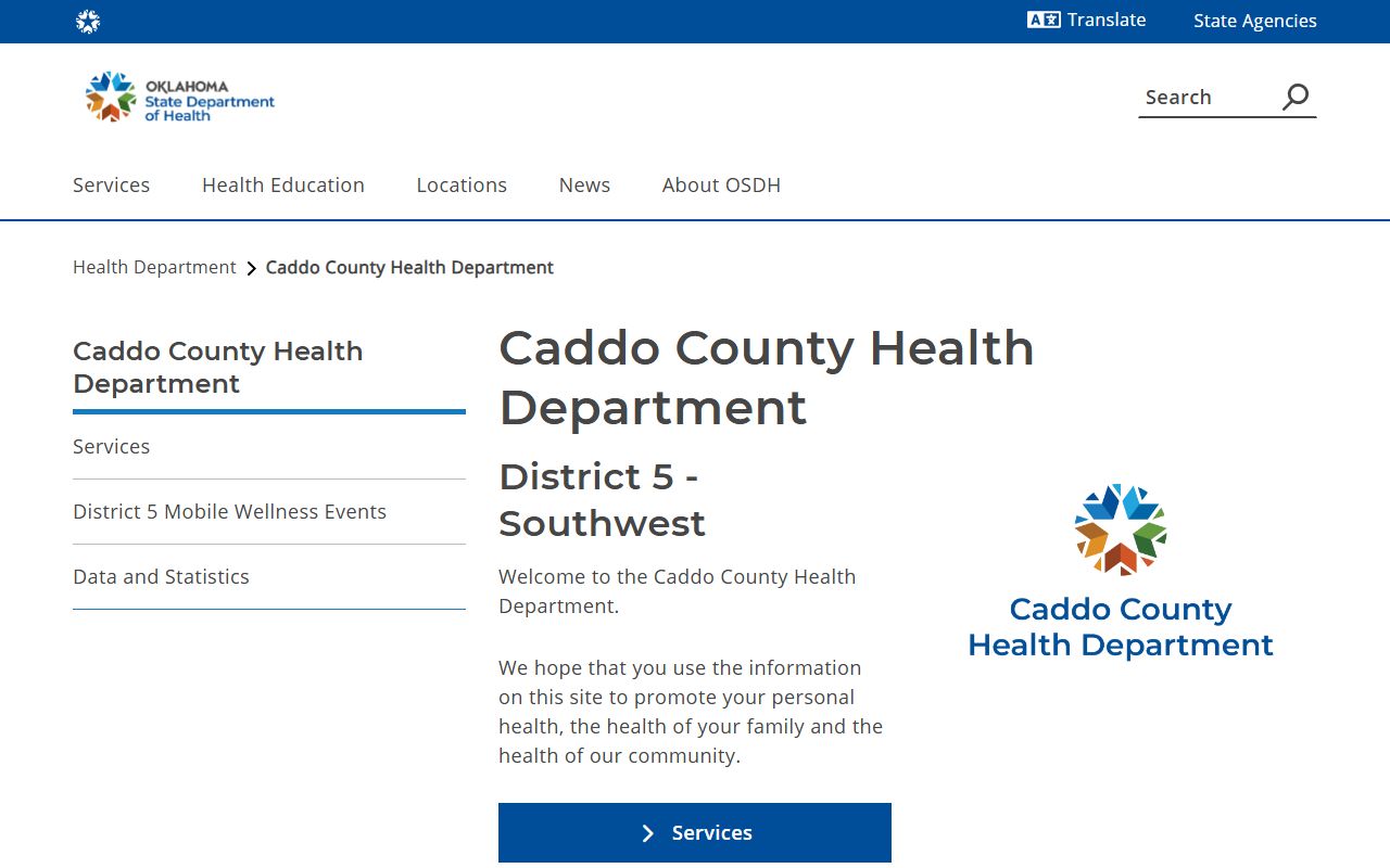 Caddo County death records health department listing