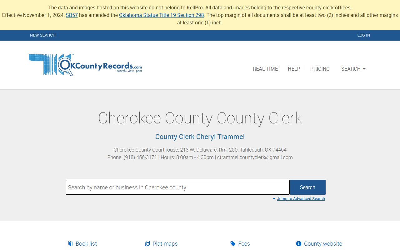 Cherokee County death records search tool