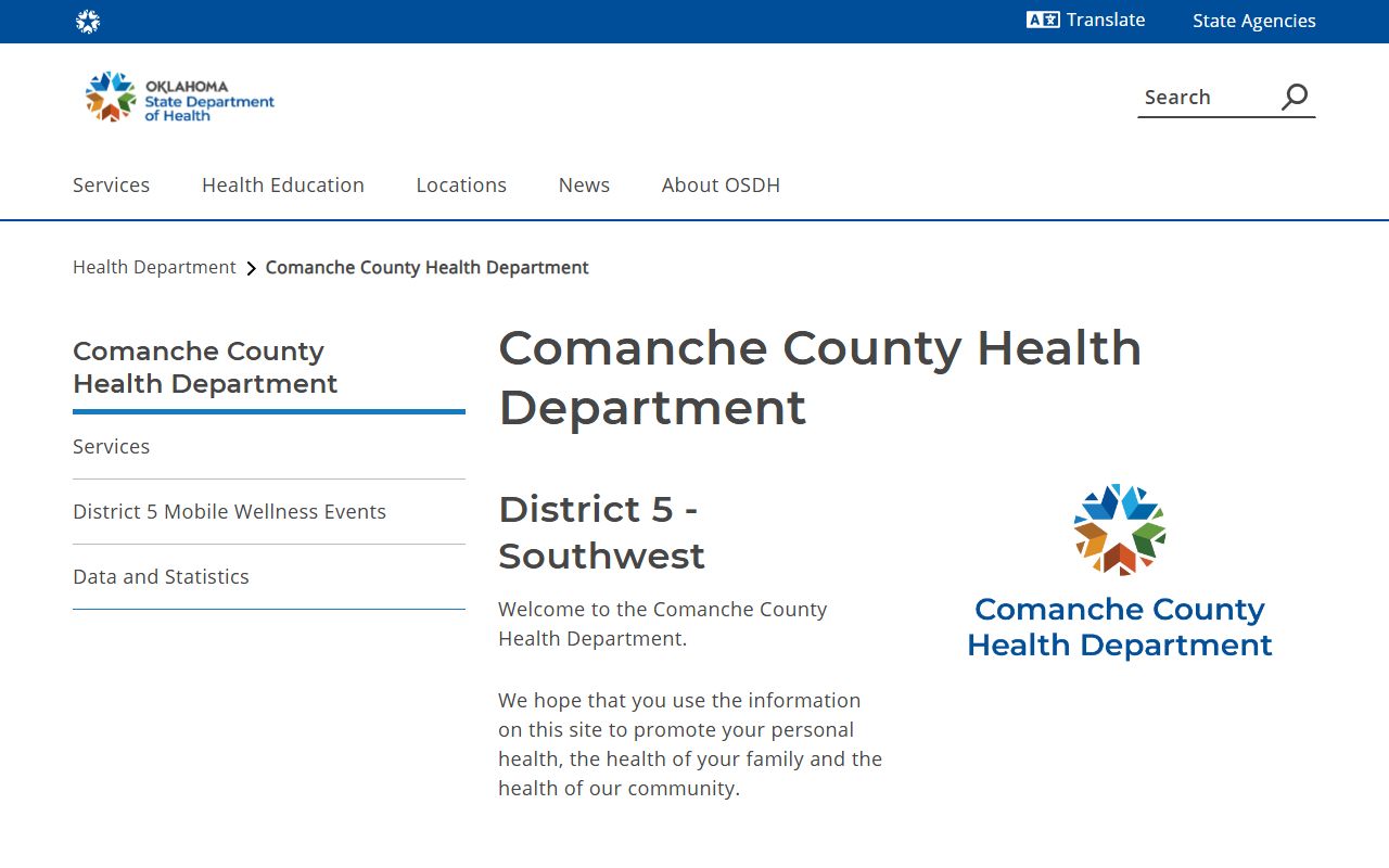 Comanche County Health Department death records information