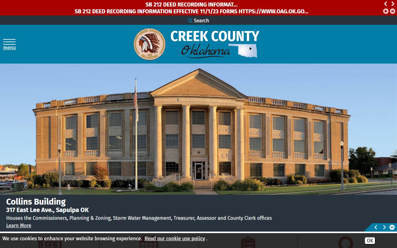 Creek County death records official portal
