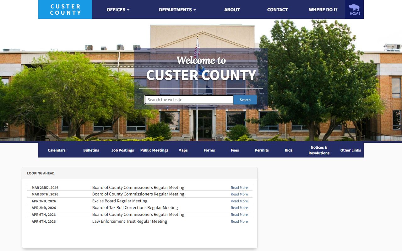 Custer County death records government portal