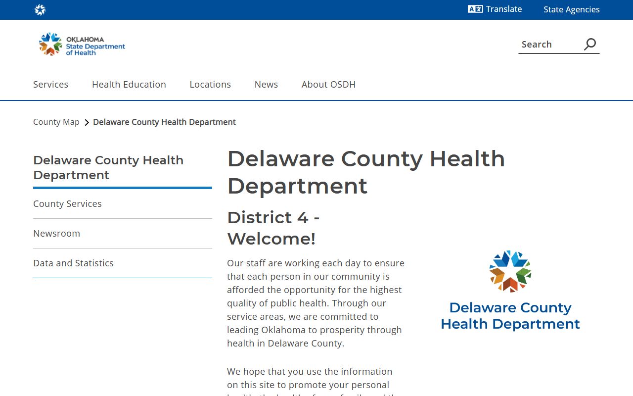Delaware County Health Department death records information