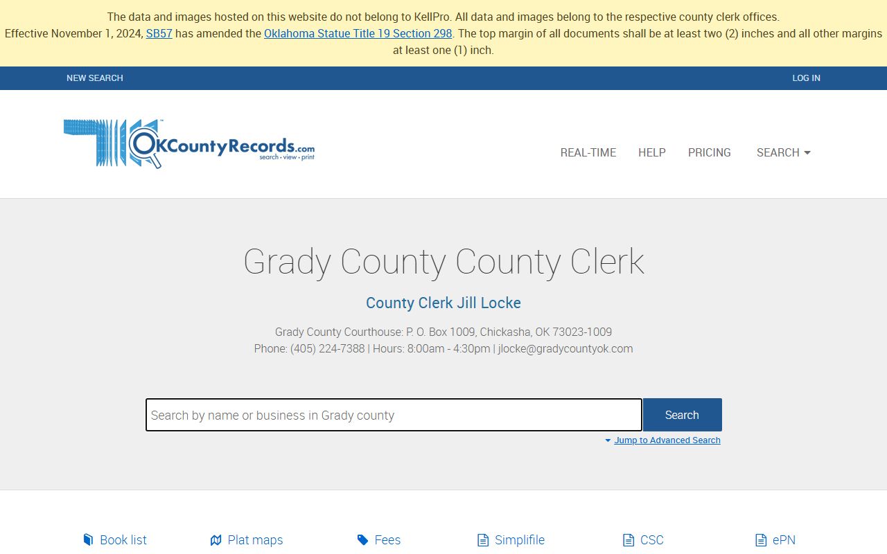 Grady County records search for death records related documents