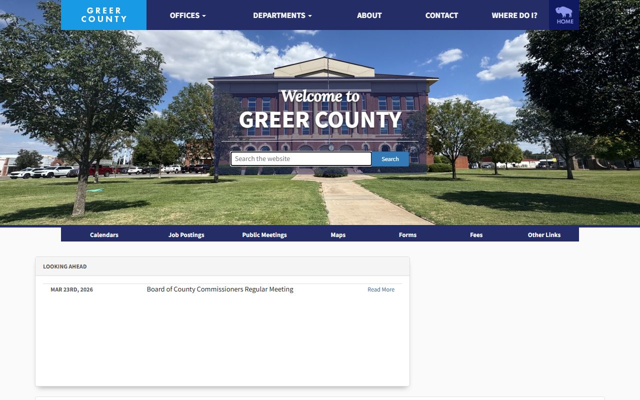 Greer County portal for death records information