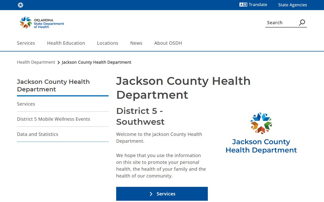 Jackson County death records health department page
