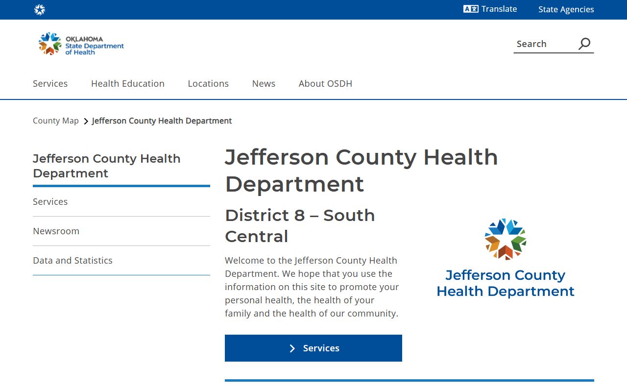 Jefferson County death records health department page