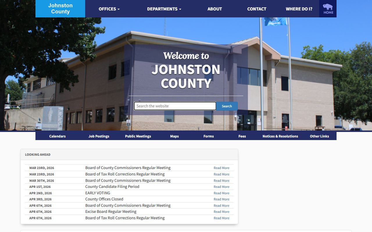 Johnston County portal for death records