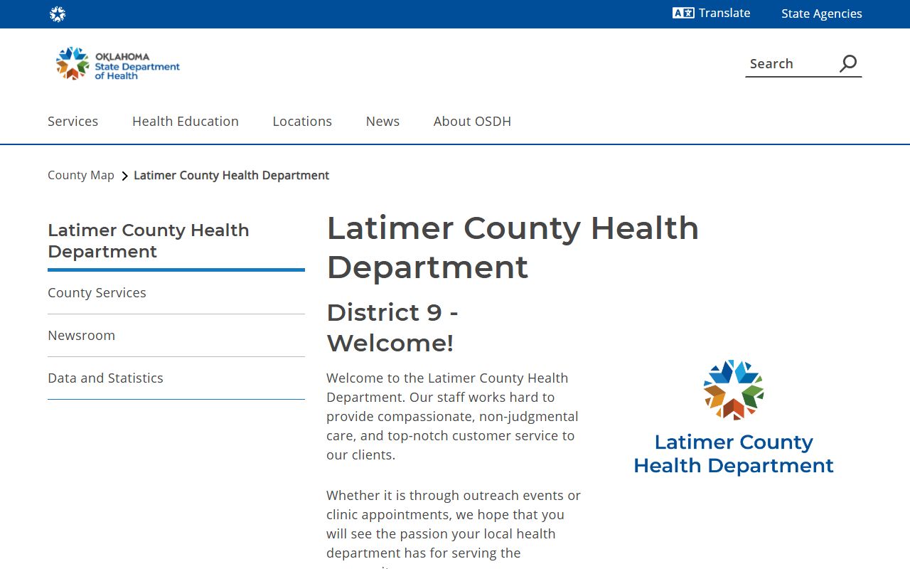Latimer County death records health department