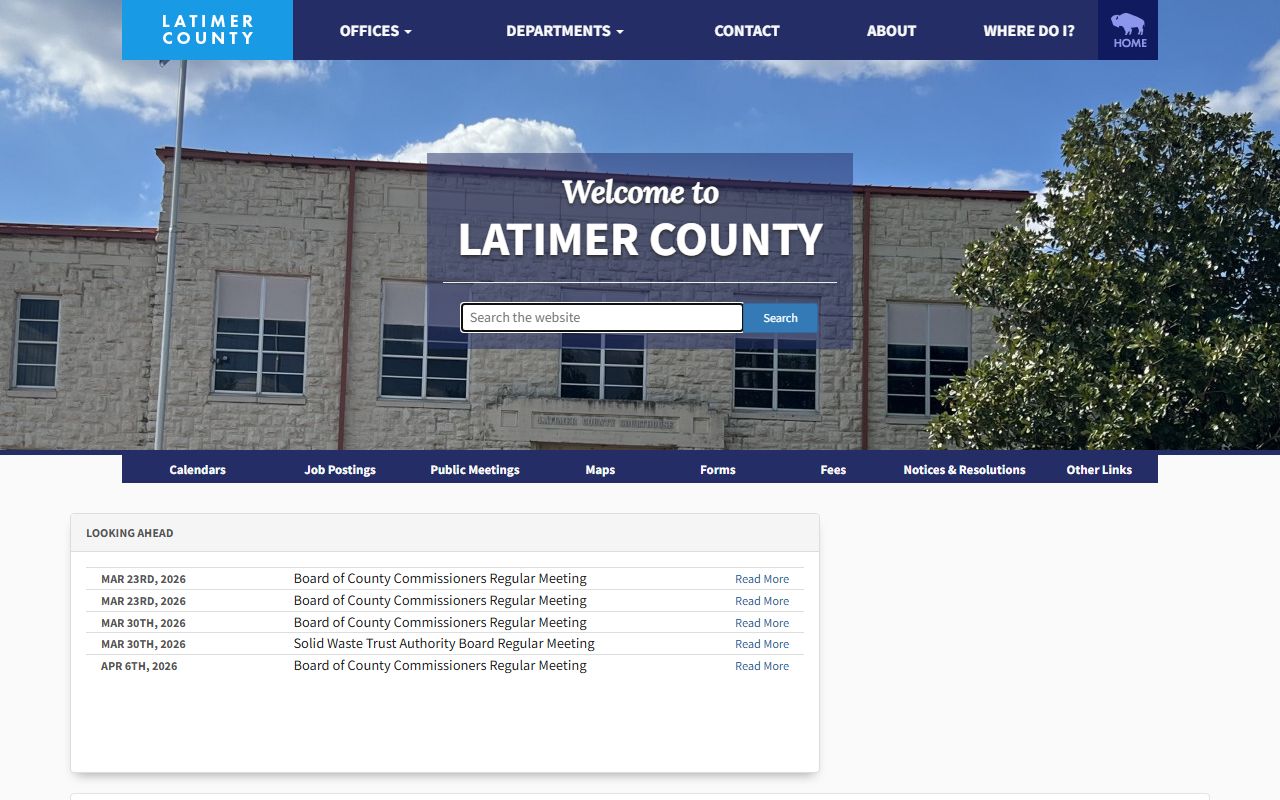 Latimer County death records government portal