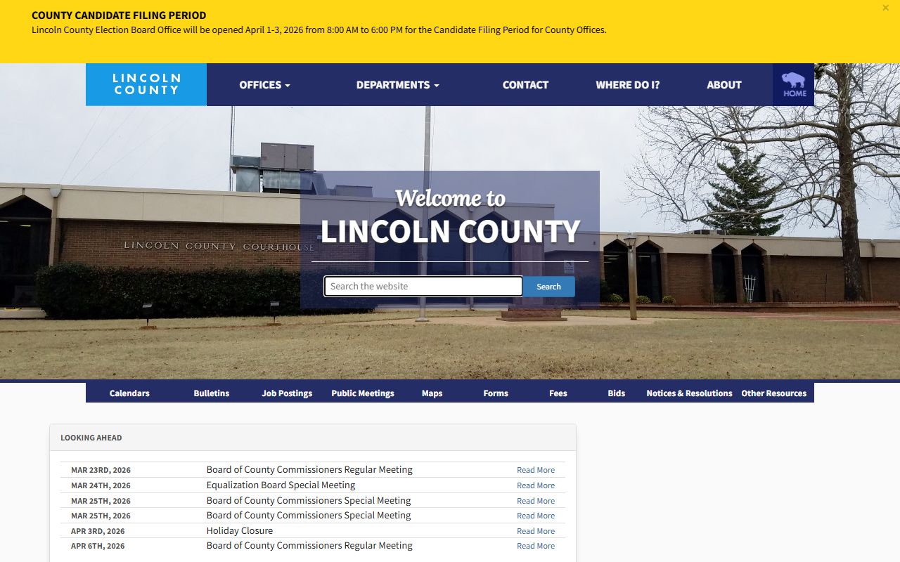 Lincoln County portal for death records