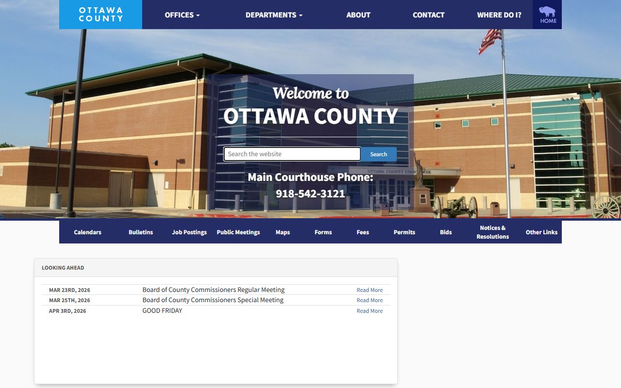 Ottawa County government portal for death records