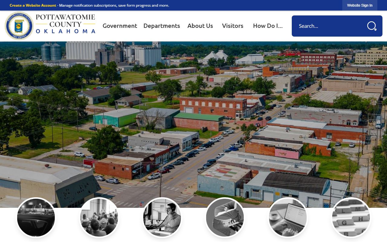 Pottawatomie County government portal for death records