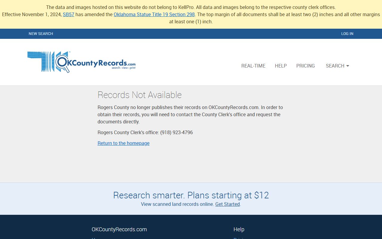 Rogers County death records search portal