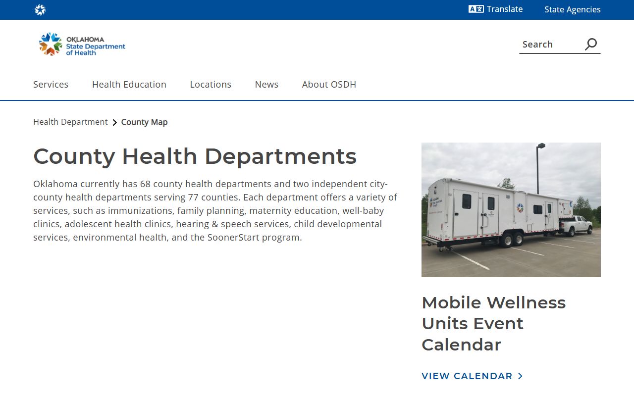 Oklahoma death records county health department map